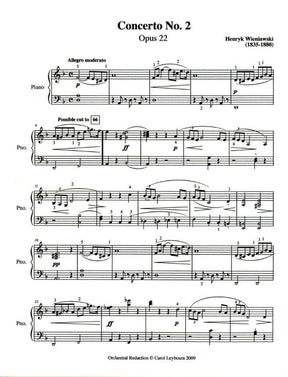 Wieniawski, Henryk - Violin Concerto No 2 in d minor, Op 22 - PIANO ACCOMPANIMENT ONLY - arranged by Carol Leybourn - Frustrated Accompanist Edition