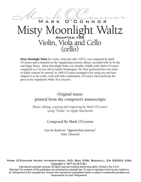 O'Connor, Mark - Misty Moonlight Waltz for Violin, Viola, and Cello - Cello - Digital Download