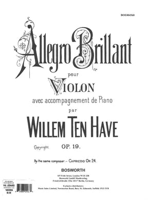 Ten Have, Willem - Allegro Brillant, Op 19 - Violin and Piano - Bosworth