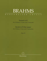 Brahms, Johannes - Sextet for 2 Violins, 2 Violas and 2 Violoncellos in B-Flat Major, Op 18 - edited by Christopher Hogwood - Bärenreiter