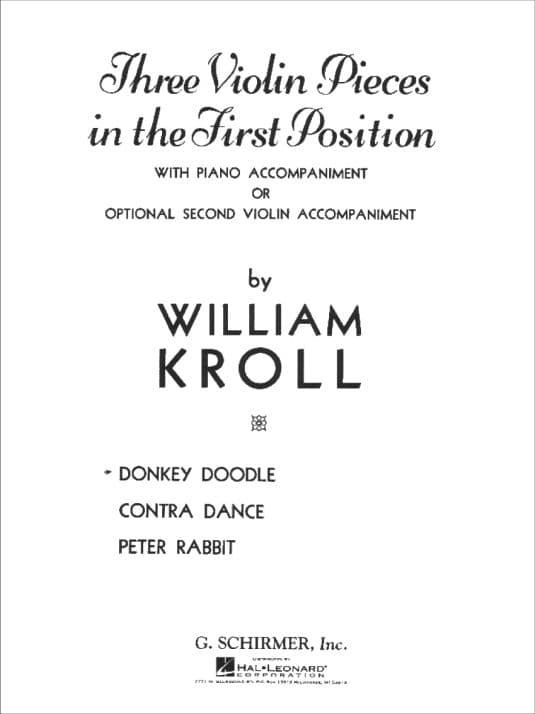 Kroll, William - Donkey Doodle - Violin and Piano - G Schirmer Edition