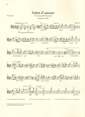 Elgar Salut D'Amour Op. 12 Cello & Piano