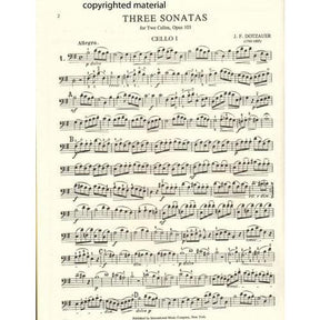 Dotzauer, J Friedrich - Three Sonatas, Op 103 - Two Cellos - edited by Schroeder - International Edition