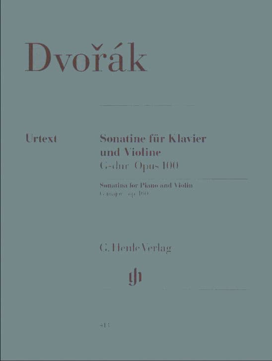 Dvorák, Antonín - Sonatina in G Major, Op 100 - Violin and Piano - edited by Kurt Guntner - G Henle Verlag URTEXT Edition