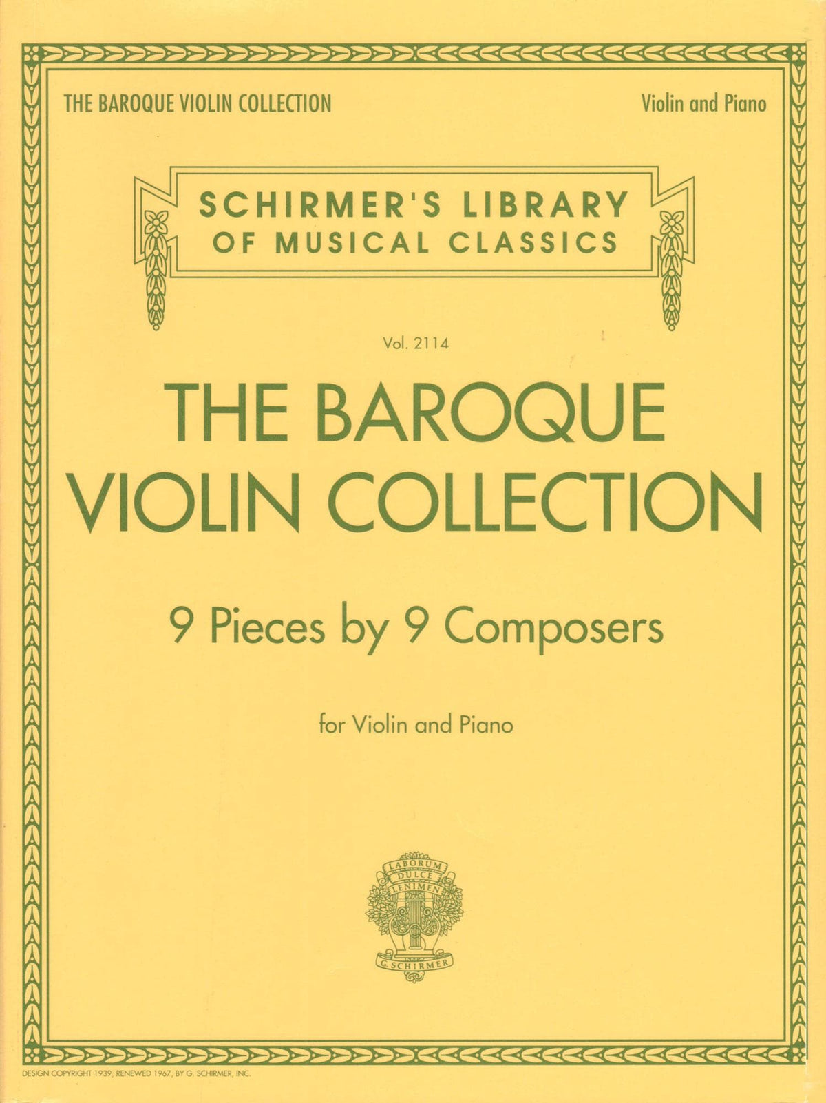 The Baroque Violin Collection - 9 Pieces by 9 Composers - for Violin and Piano - G. Schirmer