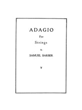 Barber, Samuel - Adagio For Strings Op 11 - Score - Schirmer Edition