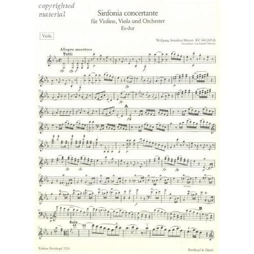 Mozart, WA - Sinfonia Concertante in E-flat Major, K 364 - Violin and Viola with Piano - edited by Wolf-Dieter Seiffert - G Henle Verlag URTEXT