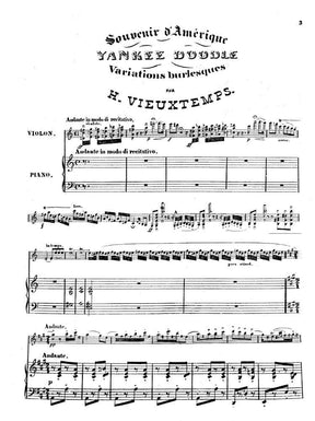 Vieuxtemps, Henri - Souvenir d'Amérique: "Yankee Doodle" Variations Burlesques - Violin and Piano - edited by Mary Canberg - Galaxy Music Corporation