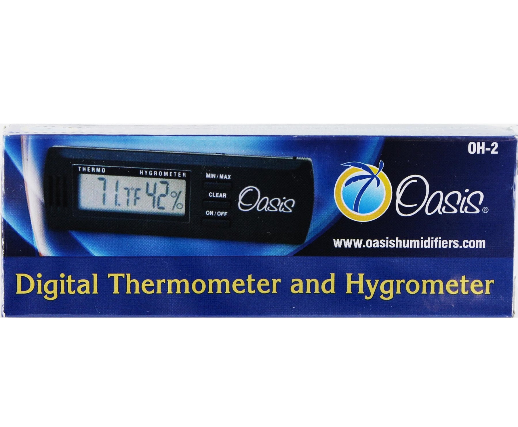 Oasis Digital Hygrometer - Small, Slim Hygrometer and Thermometer with  Digital Humidity Sensor Gauge for Precise Readings in Various Storage