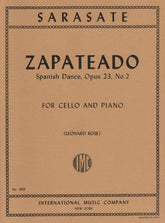 Sarasate, Pablo - Zapateado Op 23 No 2 For Cello and Piano Published by International Music Company