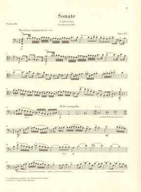 Saint-Saëns, Camille - Sonata No. 2 in F major, Opus 123 - for Cello and Piano - edited by Jost, Geringas, and Rogé - G. Henle Verlag URTEXT