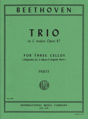 Beethoven, Ludwig - Trio In C Major Op 87 for Three Cellos - Arranged by Prell - International Edition