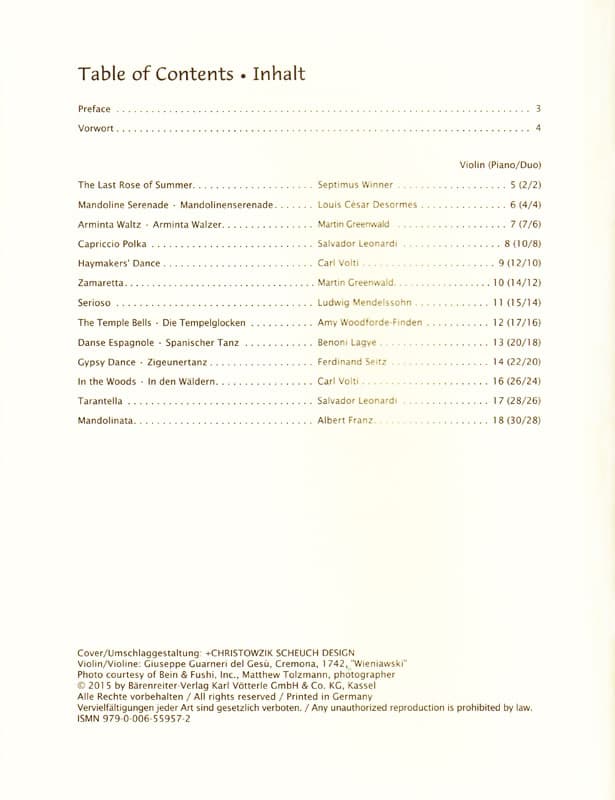 Sassmannshaus, Kurt and Christoph and Lusk, Melissa - Violin Recital Album, Volume 2: First Position - for Violin, Violin and Piano, or Violin Duet - Barenreiter