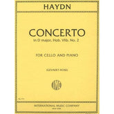 Haydn, Franz Joseph - Concerto in D Major, Hob VIIb:2 - Cello and Piano - edited by FA Gevaert and Leonard Rose - International Edition