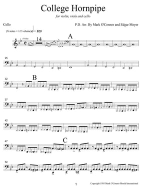 O'Connor, Mark - College Hornpipe for Violin, Viola, and Cello - Cello - Digital Download