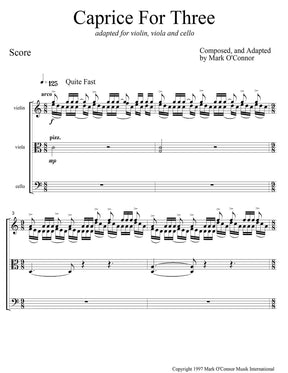 O'Connor, Mark - Caprice for Three for Violin, Viola, and Cello - Score - Digital Download