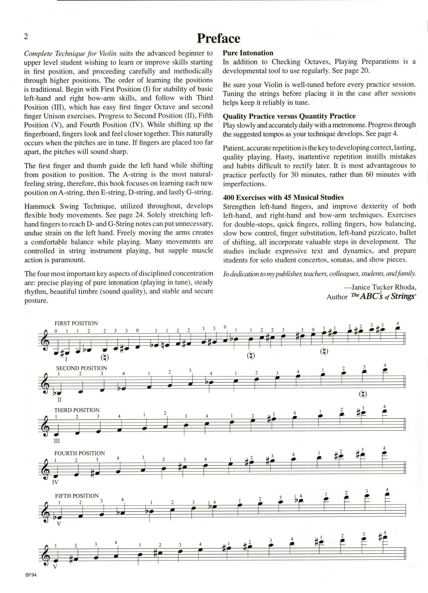 Janice Tucker Rhoda - Complete Technique for Violin - Book One - for Violin - published by Carl Fischer