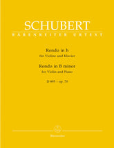 Schubert, Franz - Rondeau Brillante in b minor, Op 70 For Violin and Piano URTEXT Published by Barenretier