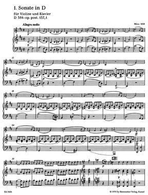 Schubert, Franz - Three Sonatinas, Op 137 For Violin and Piano URTEXT Published by Barenreiter