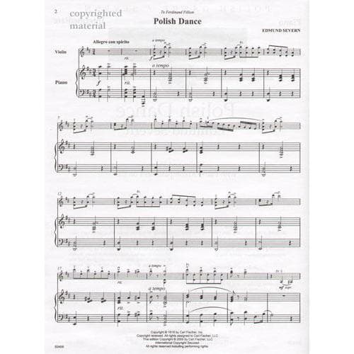 Severn, Edmund - Polish Dance For Violin and Piano Intermediate - Published by Carl Fischer