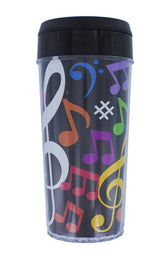 Travel Tumbler - Multi Color Notes Design