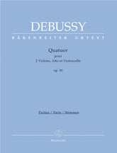 Debussy, Claude - String Quartet in G Minor, Op 10 - edited by Douglas Woodfull-Harris - Bärenreiter