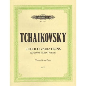 Tchaikovsky, Pyotr Ilyich - Variations on a Rococo Theme Op 33 For Cello and Piano Peters Edition