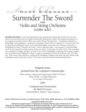 O'Connor, Mark - Surrender The Sword for Violin and String Orchestra - Violin Solo - Digital Download