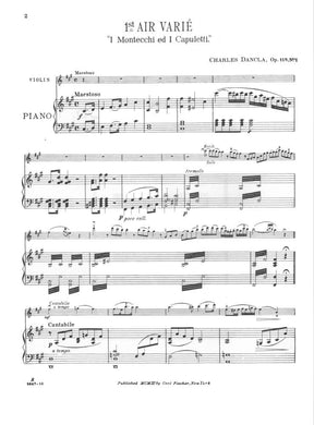 Dancla, Charles - 6 Airs Variés, Op 118 - Violin and Piano - Carl Fischer Edition