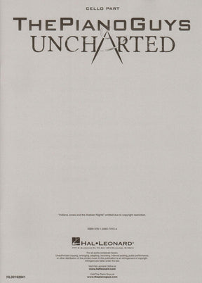 The Piano Guys: Uncharted - for Solo Piano with Optional Cello - Hal Leonard