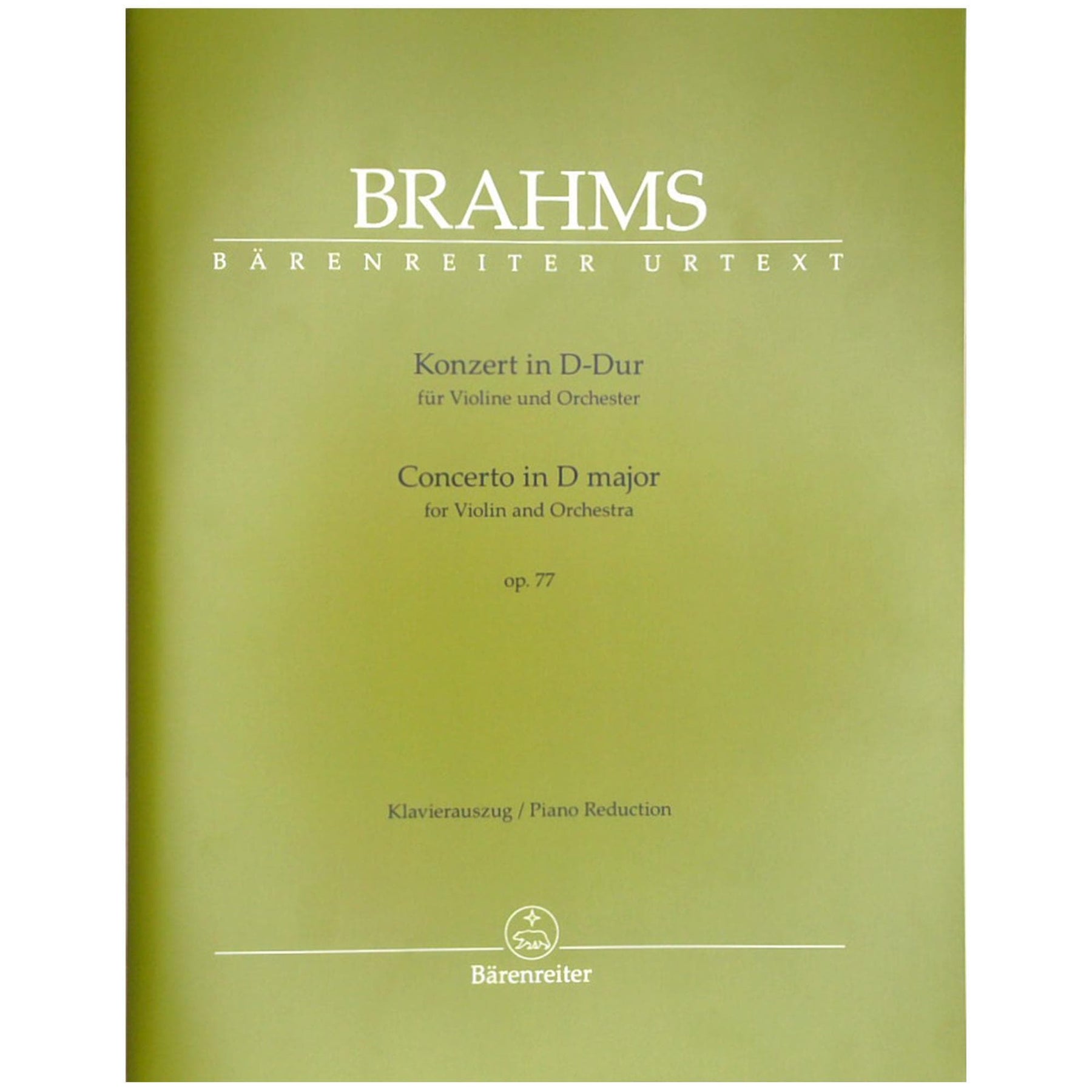 Brahms, Johannes - Violin Concerto D Major - Score and Parts for Violin and Orchestra - Arranged by Joachim - Barenreiter URTEXT Edition