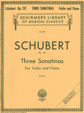 Schubert, Franz - Three Sonatinas Op 137 For Violin and Piano Edited by David Published by G Schirmer