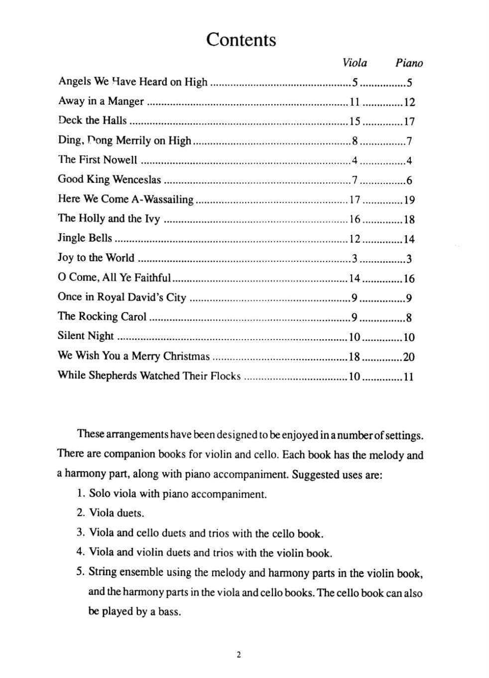 Christmas Solos for Beginning Viola, Level 1 - Viola Parts with Piano Accompaniment for Flexible Ensembles - by Craig Duncan - Mel Bay Publications