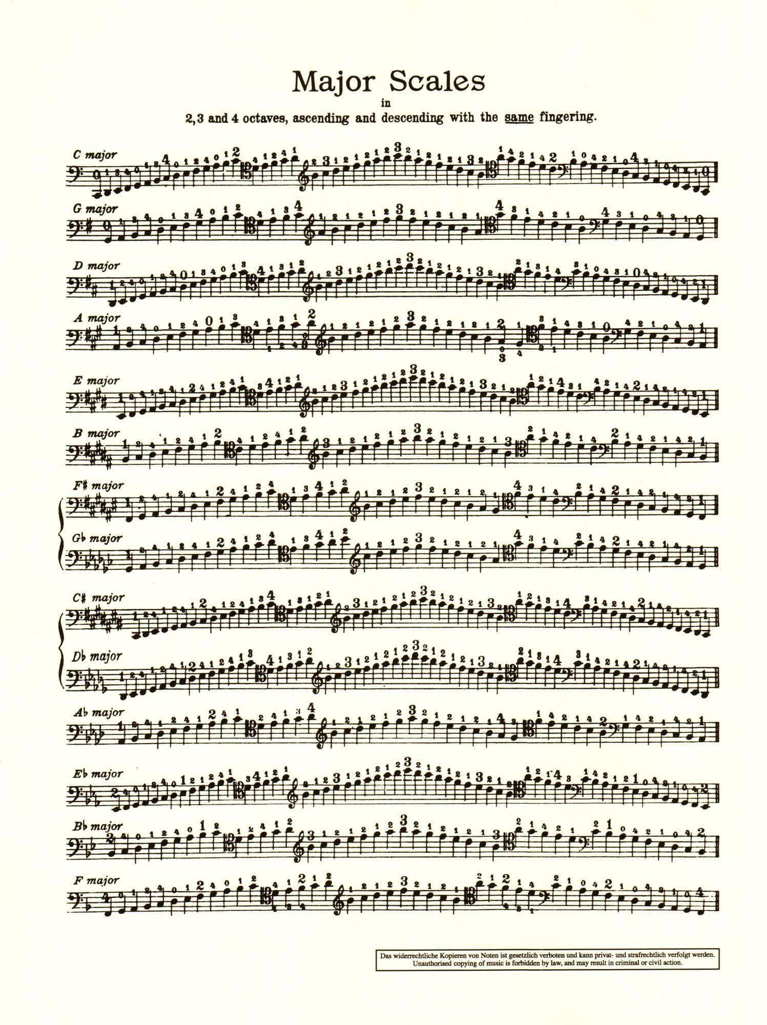 Whitehouse - Tabb Scale & Arpeggio Album, for Cello Published by Schott Music