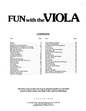 Fun With The Viola by Bill Bay - Mel Bay Publication