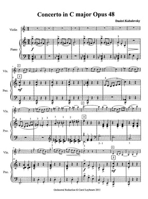 Kabalevsky, Dmitri - Violin Concerto in C major, Op. 48 - PIANO ACCOMPANIMENT ONLY - arranged by Carol Leybourn - Frustrated Accompanist Edition