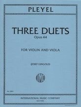 Pleyel, Ignace Joseph - Three Duets, Op 44, B 529-531 - Violin and Viola - edited by Josef Gingold - International Music Company