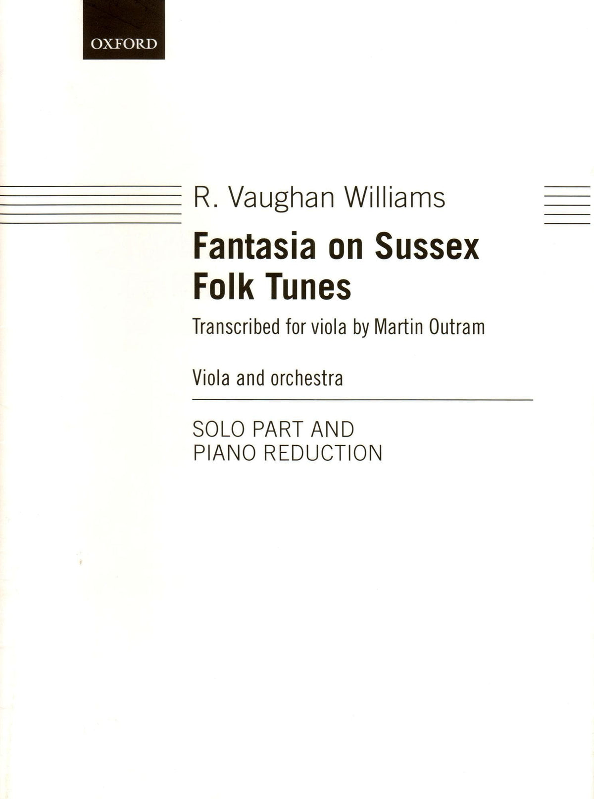 Vaughan Williams, R. - Fantasia on Sussex Folk Tunes - for Viola and Piano - Oxford University Press