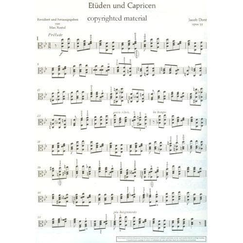 Dont, Jakob - 24 Etudes and Caprices, Op 35 - Viola solo - edited by Max Rostal - Schott Edition