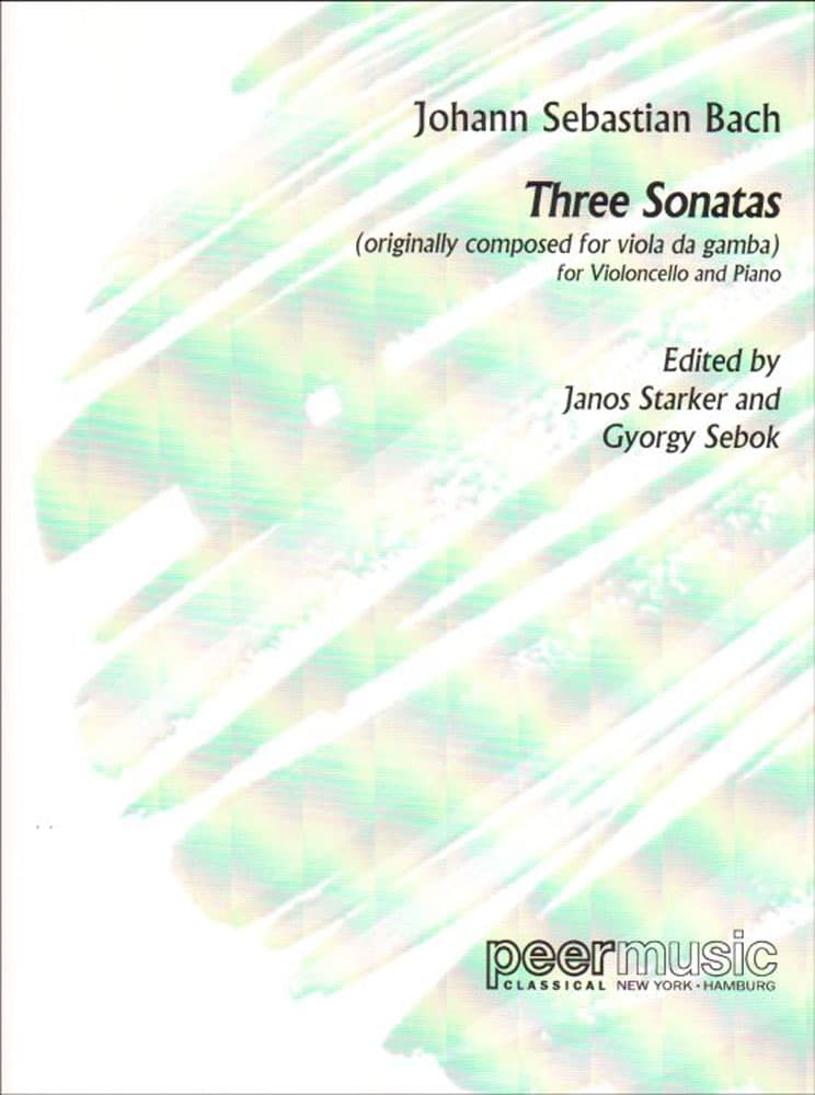 Bach, JS - 3 Viola Da Gamba Sonatas BWV 1027 1029 for Cello and Piano - Arranged by Starker-Sebok - Peer Publication