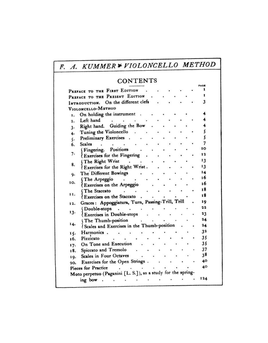 Kummer, FA - Violoncello Method, Op 60 - Cello solo - edited by Leo Schulz - G Schirmer Edition