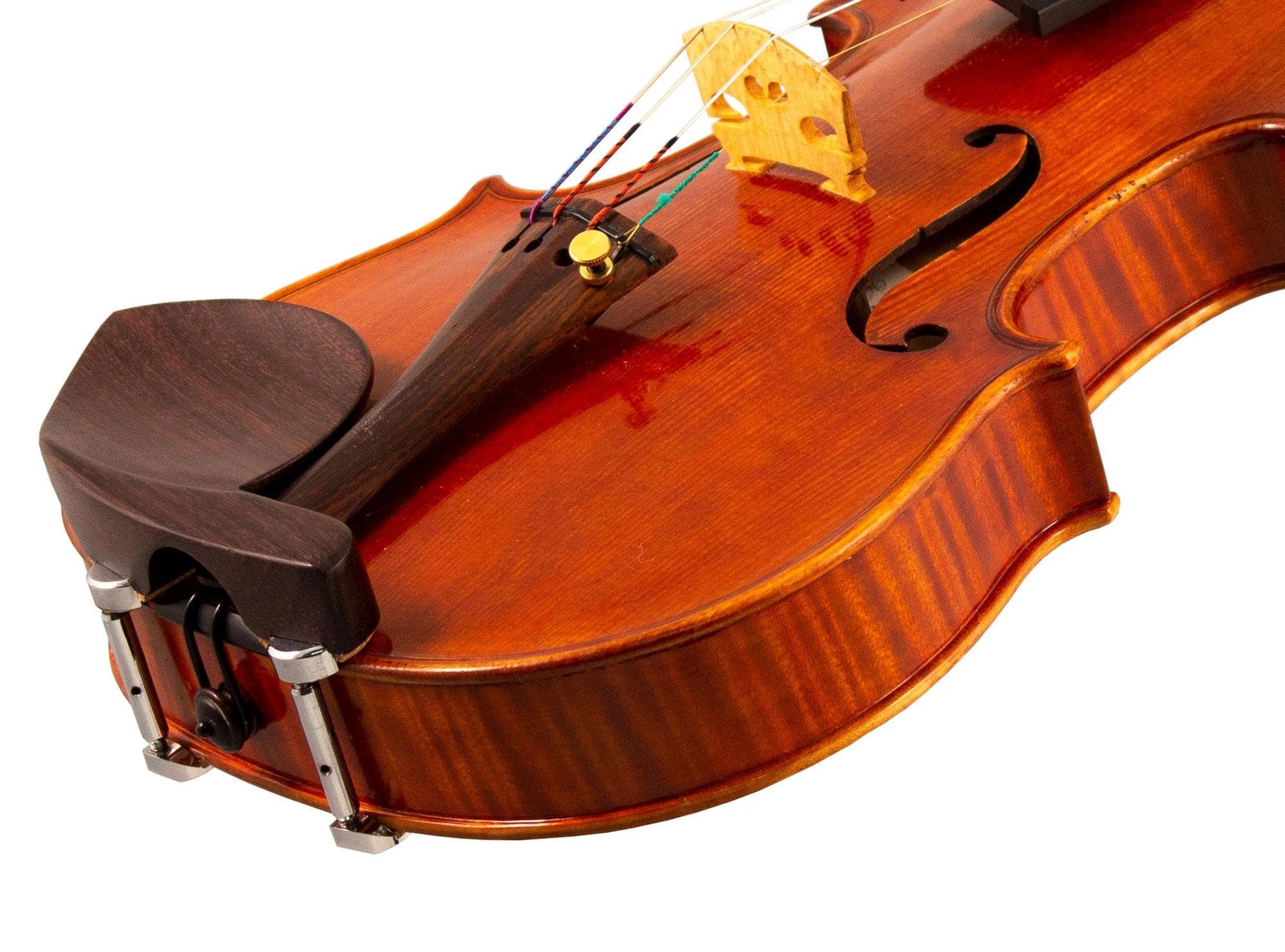 Guarneri Violin Chinrest with Old Hill Plate and Hill Clamps - Rosewood