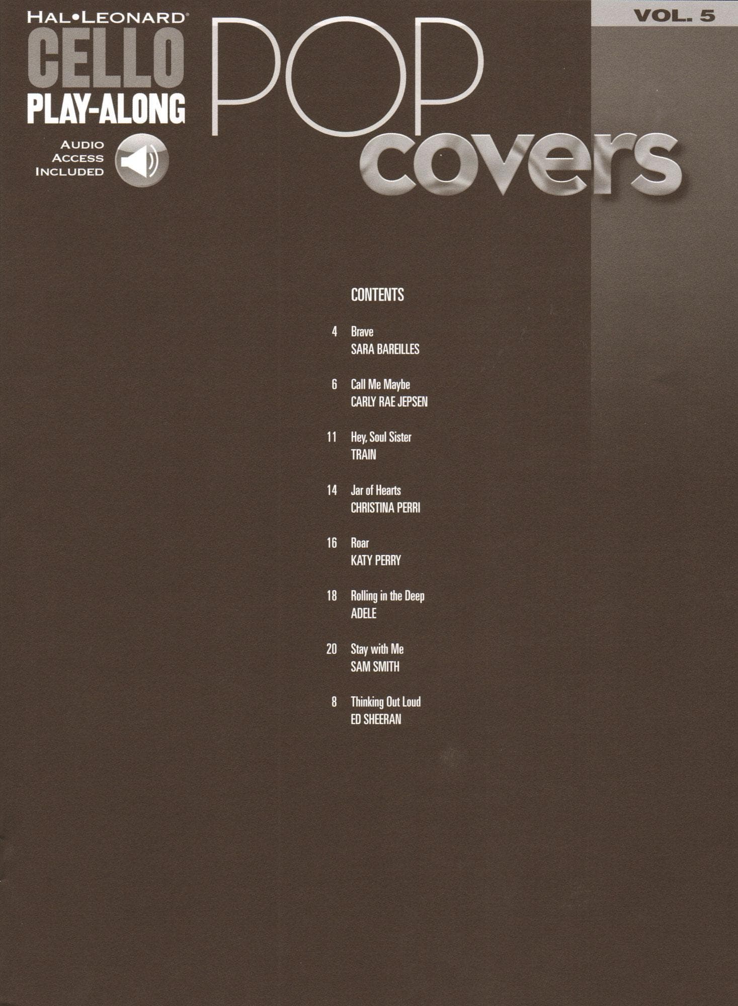 Pop Covers - for Cello with Audio Accompaniment - Cello Play-Along Vol. 5 - Hal Leonard