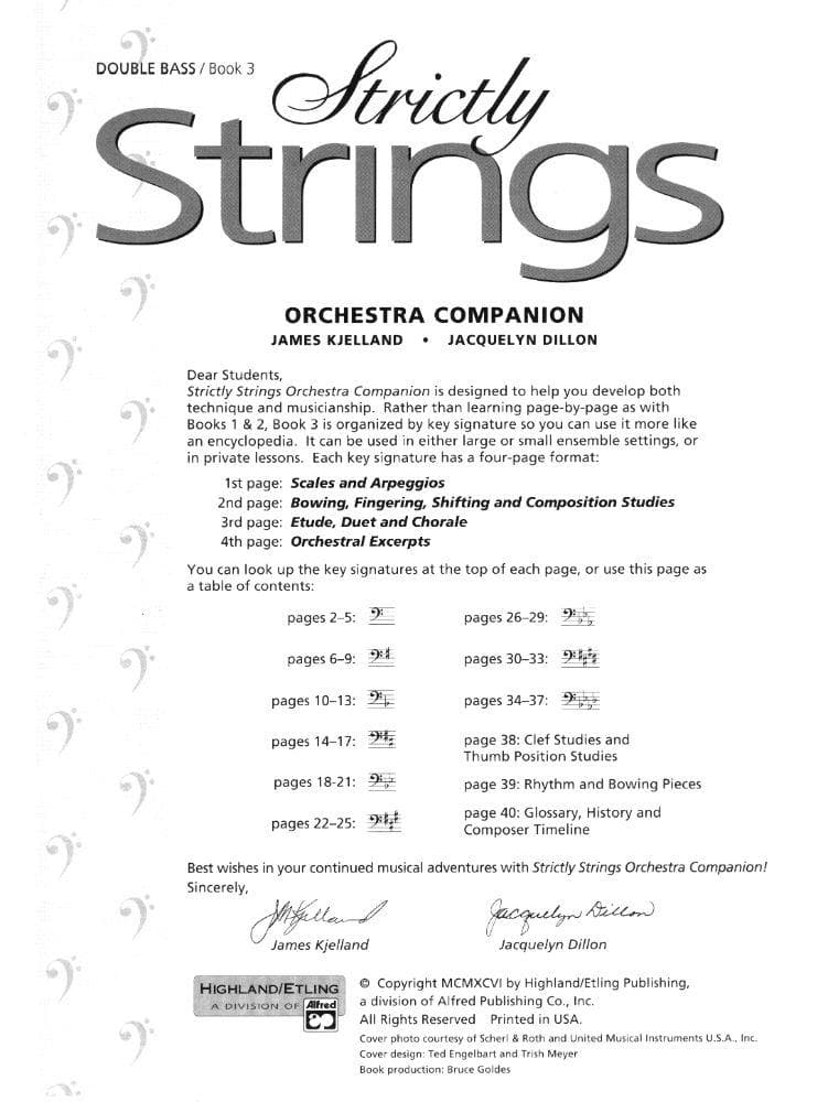 Strictly Strings Series, Book 3, Bass By James Kjelland Published by Alfred Music Publishing