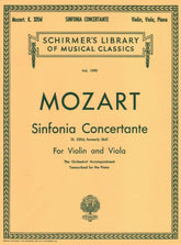 Mozart, WA - Sinfonia Concertante, K 364 - Violin, Viola and Piano - G Schirmer Edition