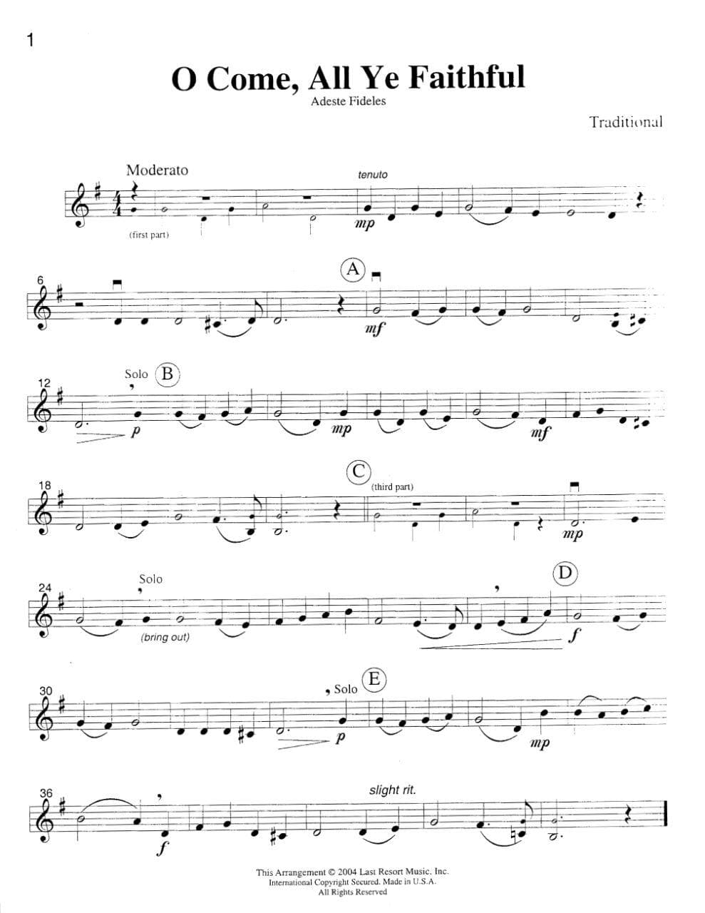 Music for Three, Christmas Part 2 for Violin, Oboe, or Flute Published by Last Resort Music