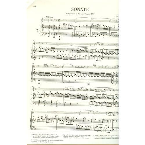 Mozart, WA - Sonatas for Piano and Violin, Volume 2 - edited by Wolf-Dieter Seiffert - G Henle Verlag URTEXT