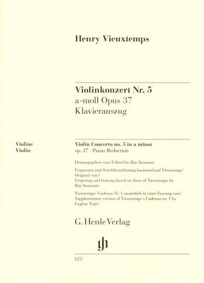 Vieuxtemps, Henri - Concerto No. 5 in A minor, Opus 37 - for Violin and Piano - edited by Iwazumi - G Henle Verlag URTEXT