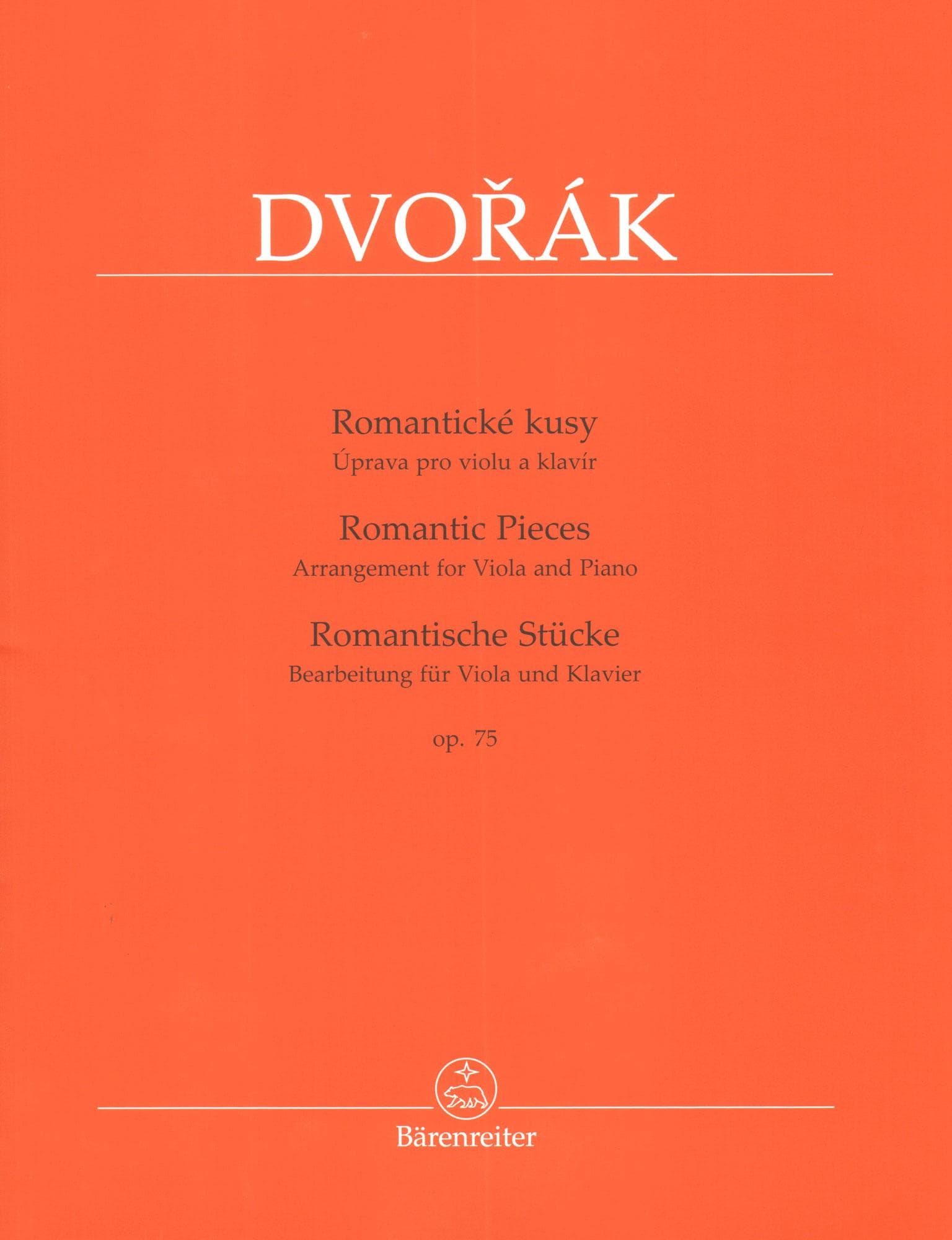 Dvorak, Antonin - Romantic Pieces, Op. 75 - for Viola and Piano - Barenreiter