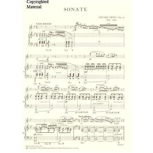 Grieg, Edvard - Sonata No 2 In G Major, Op 13 - Violin and Piano - edited by Maxim Jacobsen - Edition Peters